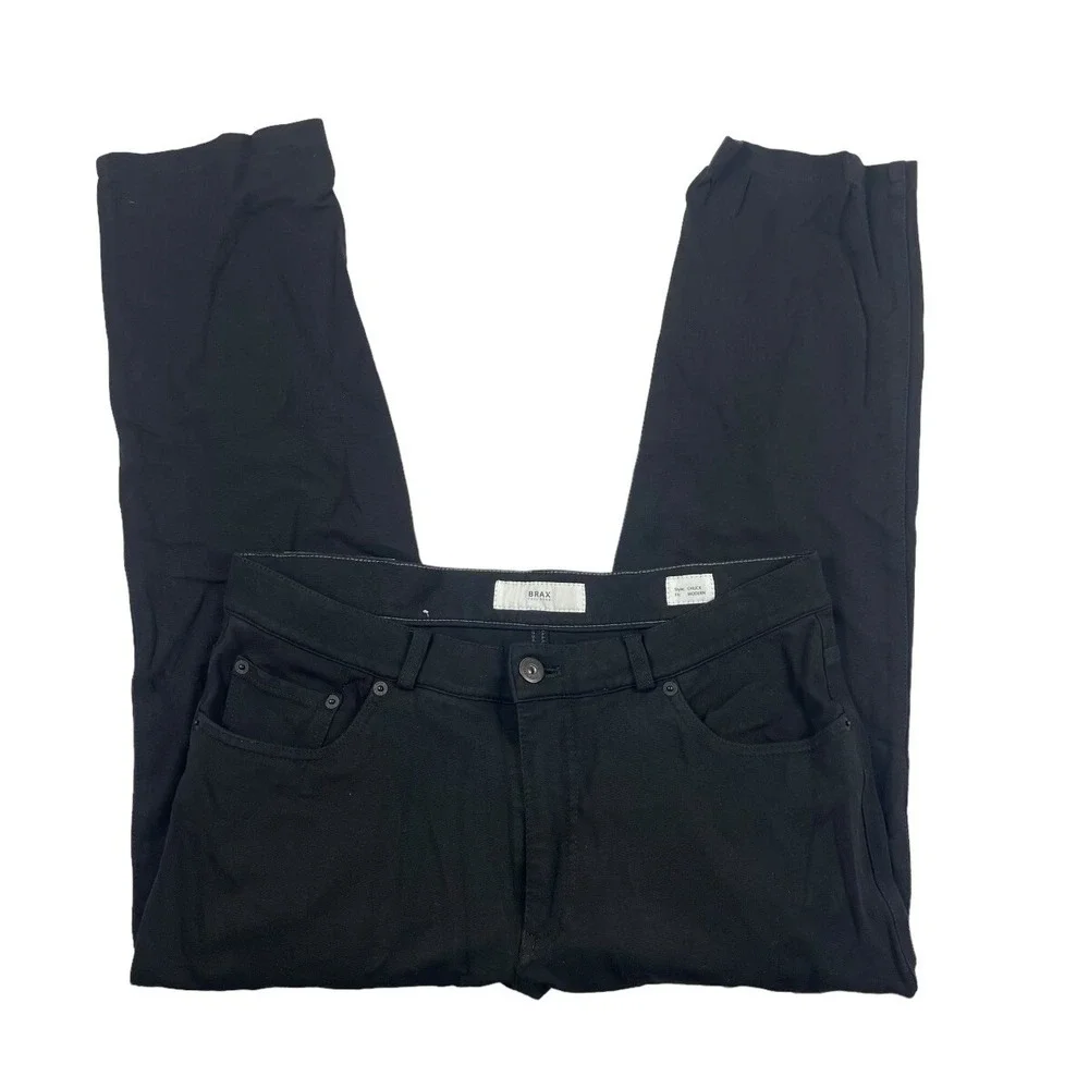 Brax Chuck Black Performance Stretch 5 Pocket Mens Pant 35x26 Modern Fit